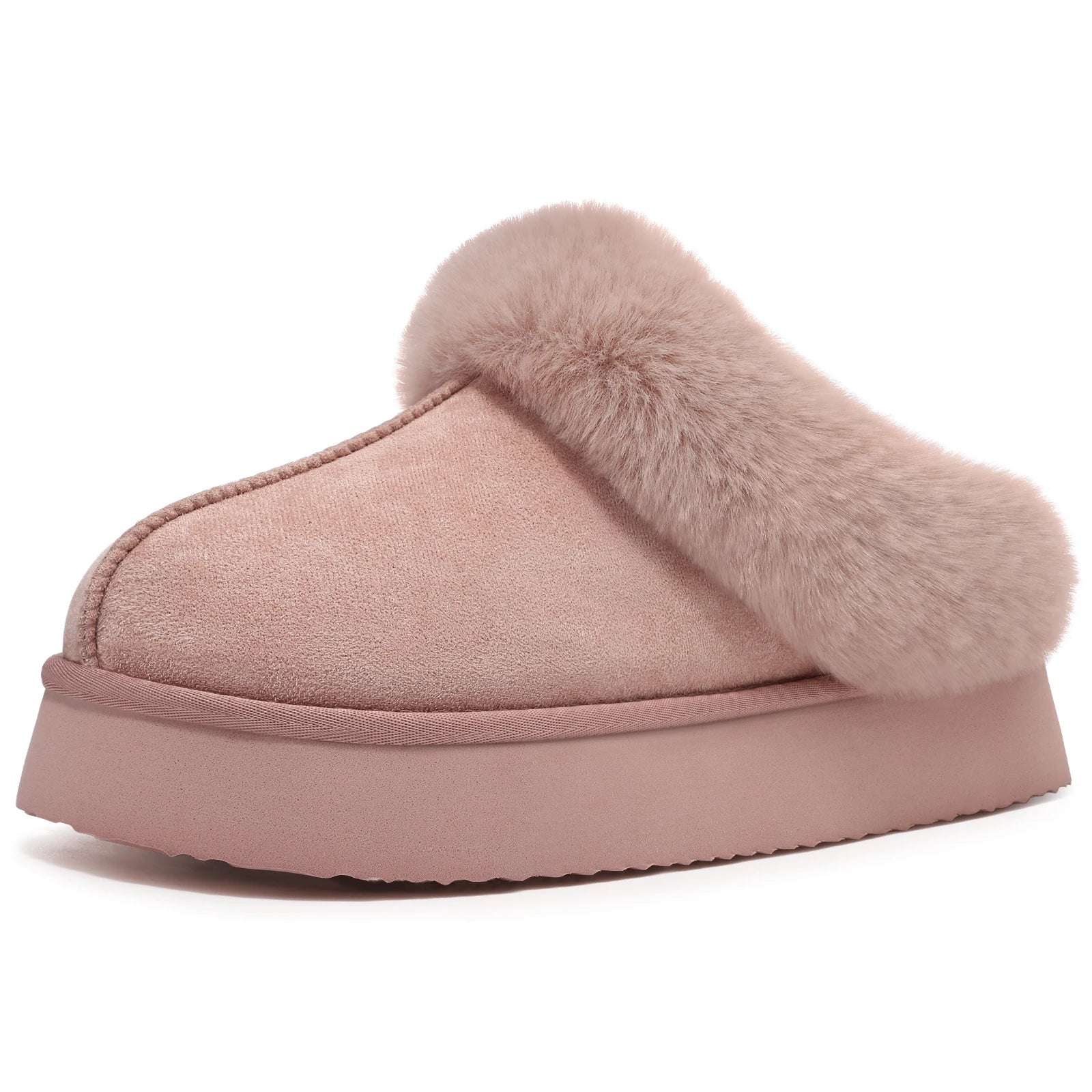 Smile Winter Ladies Slippers Fluffy Lined Warm Slippers Women Non Slip Cosy House Shoes for Indoor and Outdoor Suede Slippers