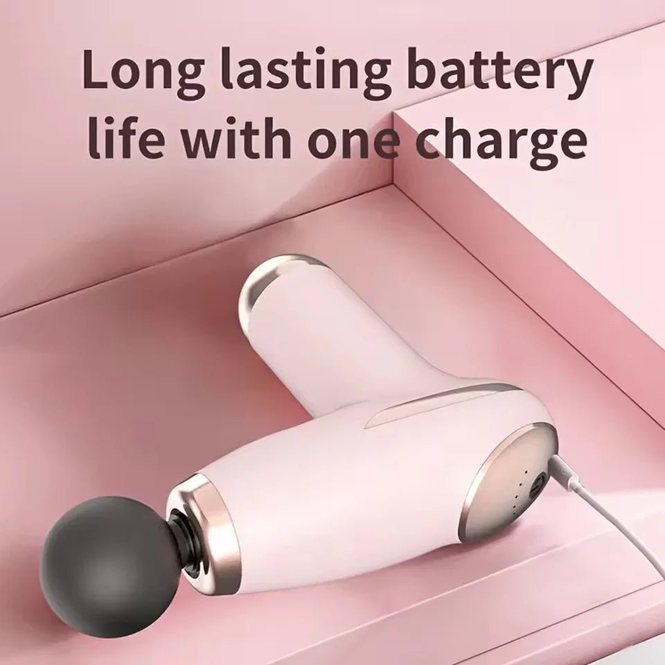 Household Portable Muscle Relaxation Device - Rechargeable, 4 Interchangeable Massage Heads, Powerful Full-Body Massage Gun