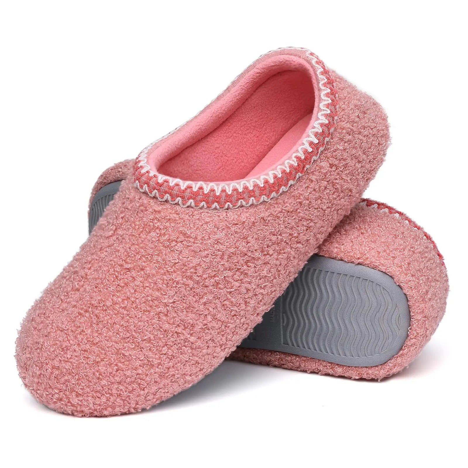 Goosecret Women House Memory Foam Slippers Winter Indoor Flat Cotton Shoes Teddy Fleece Bedroom Sock Shoes with Soft Rubber Sole