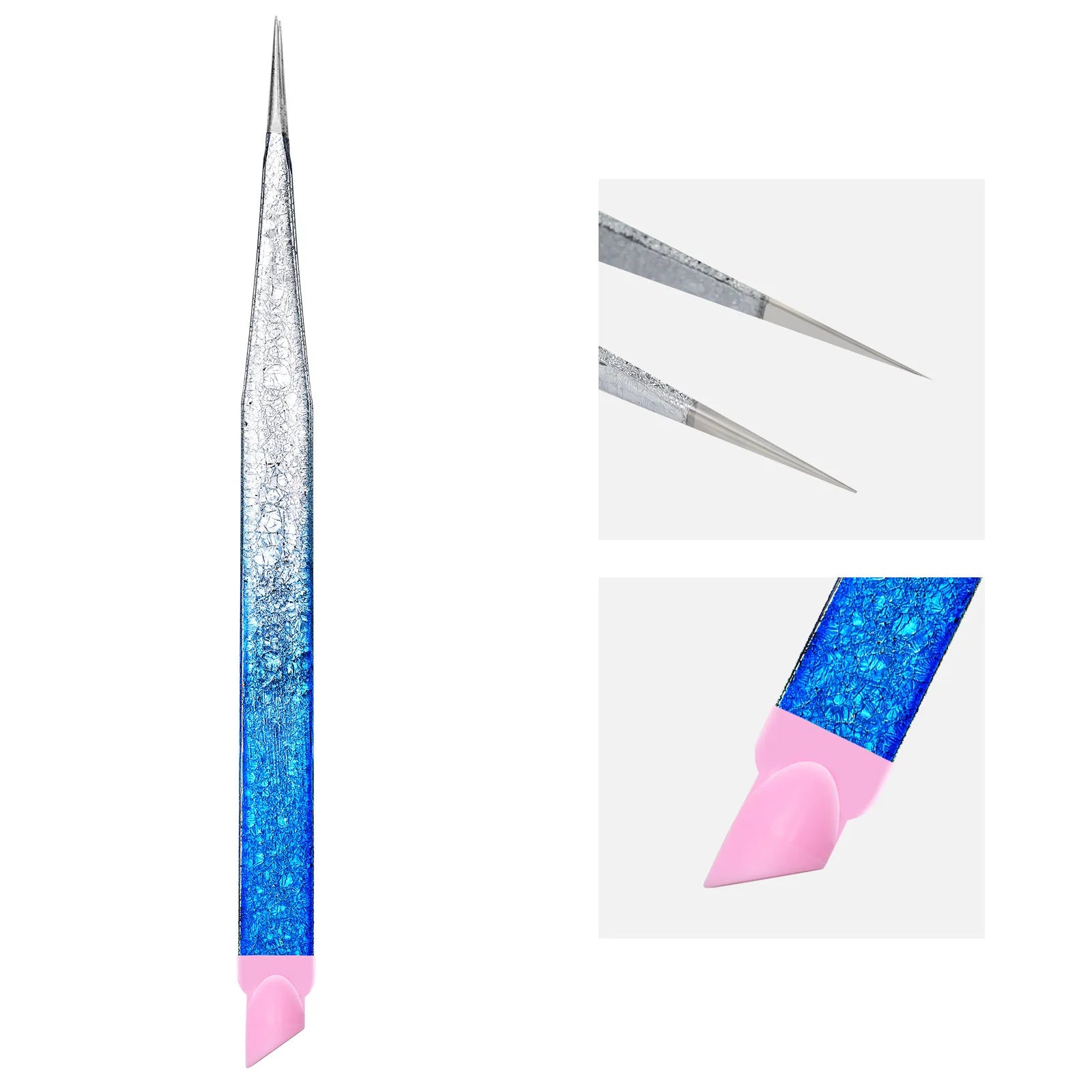 Multi-Purpose Eyelash Extension Tweezers – For False Eyelashes, Nail Stickers & Rhinestones, with Silicone Cushion Tip