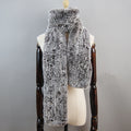 New Style Women Real Fur Scarf High Quality Luxury Long Natural Rex Rabbit Fur Scarf Thick Warm Winter Fashion Brand Fur Muffler