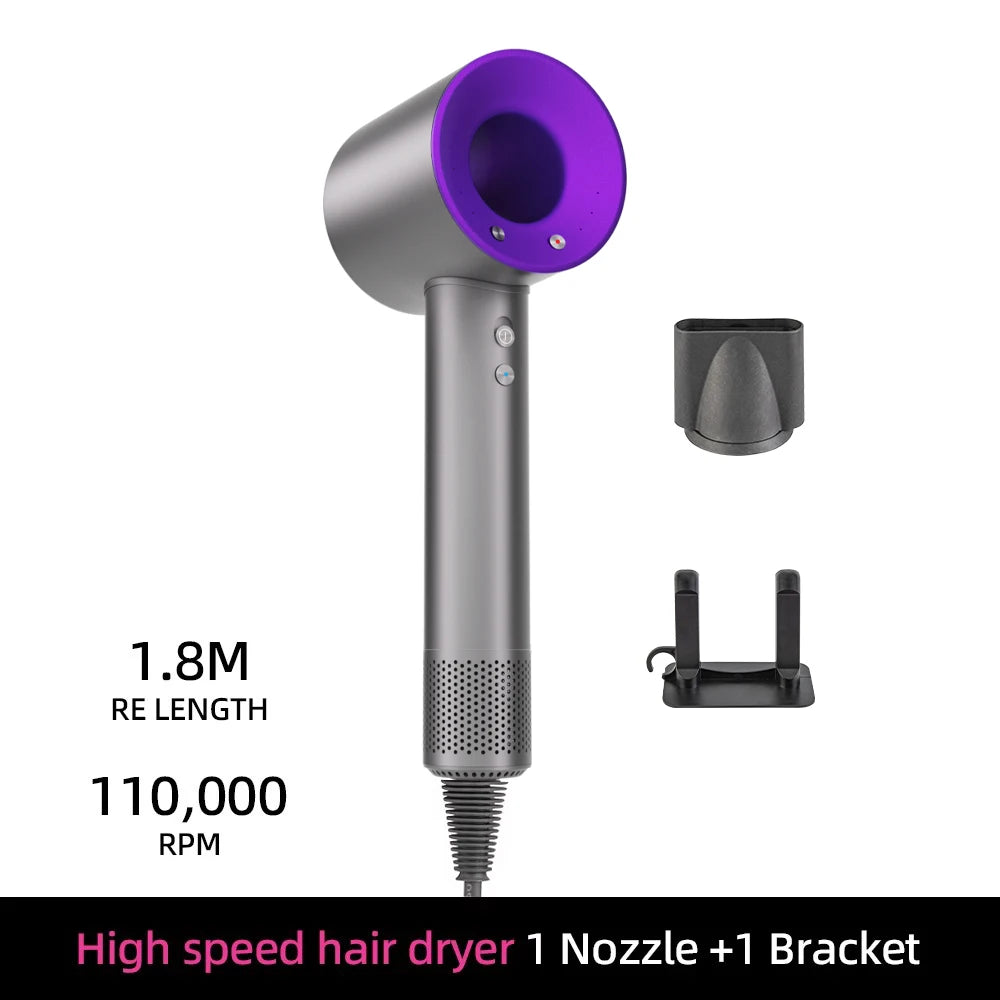 Negative ion hair dryer with high speed and no blades High power silent and quick drying Portable, suitable for home and travel