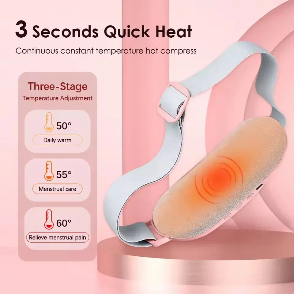 Abdominal Massager for Period Pain Relief, Rechargeable Digital Display Waist Vibrating Massager, Gift for Women and Girls