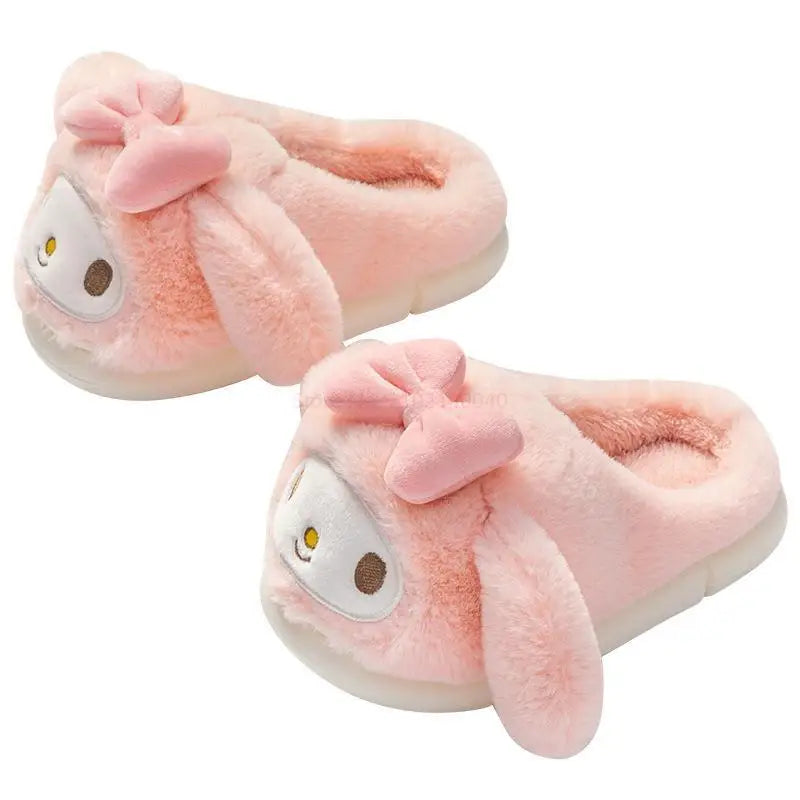 Sanrio My Melody Winter Kawaii Slippers Lovely Cotton Shoes Home Shoes Kuromi Anime Warm Indoor Shoes For Winter Kids Worm Gift
