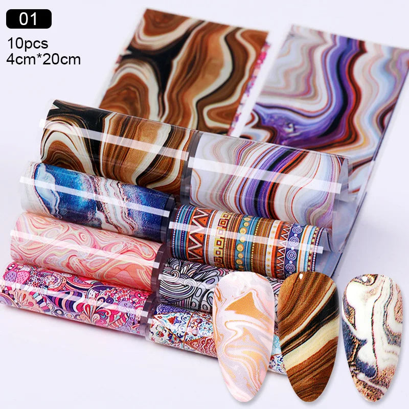 Nail Sticker Marble Pattern Nail Foil Nail Art Transfer Decals Slider Nail Water Decal Design Accessories Manicures Decorations