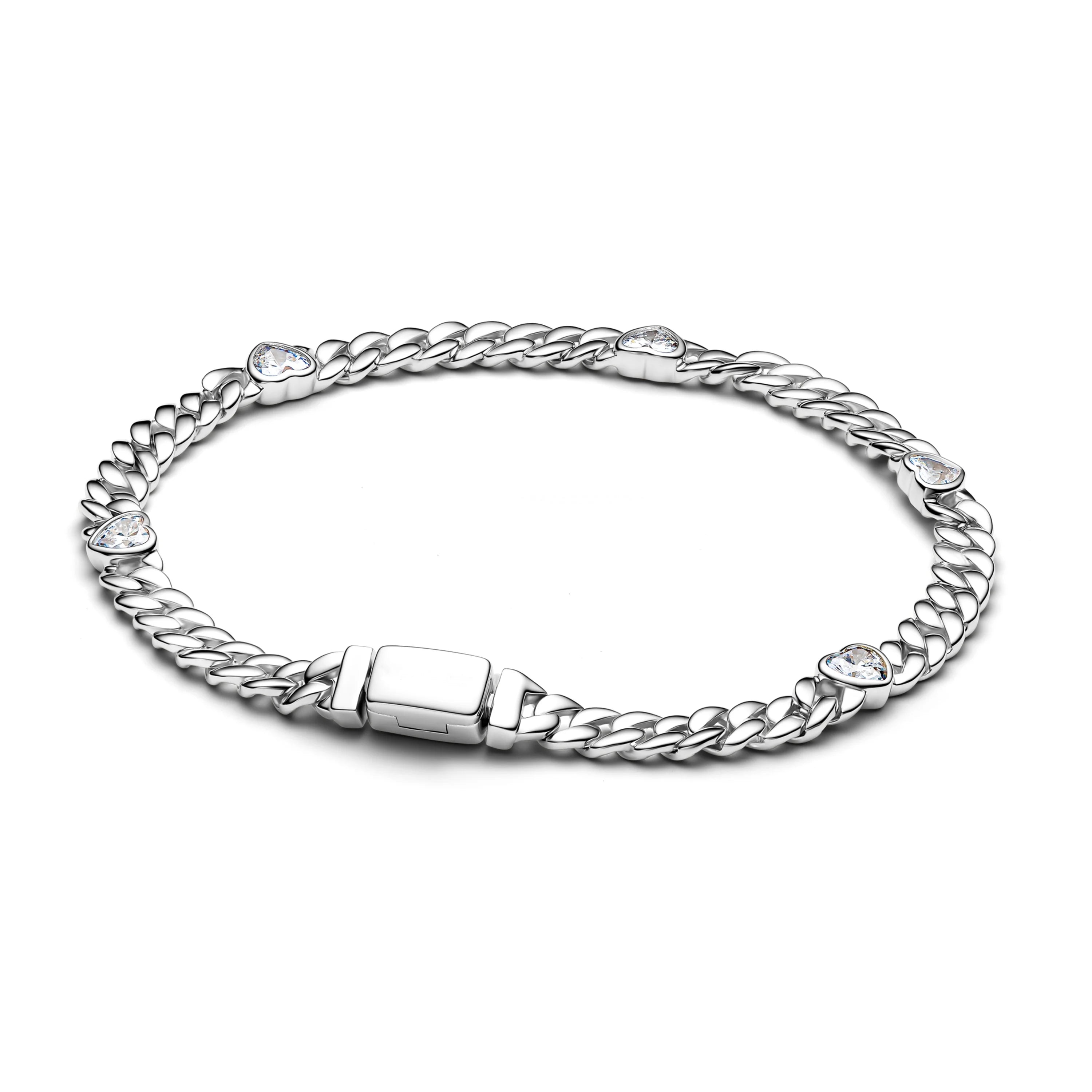 2025 New 100%925 Sterling Silver Romantic Rose Love Zircon Romantic Bracelet Women's High Jewelry Valentine's Day Gift