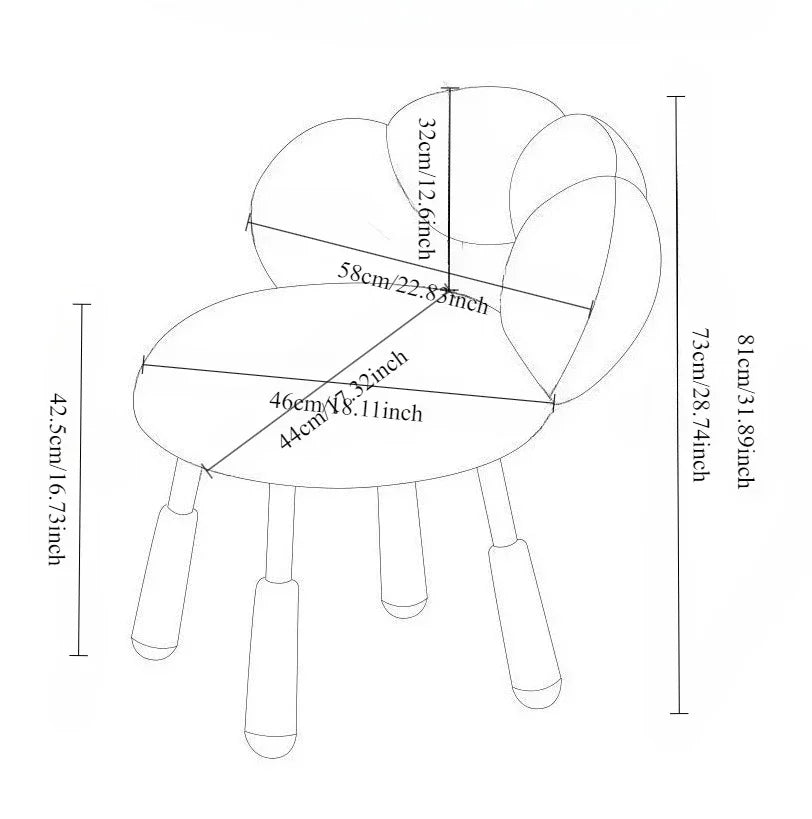 Dressing stool cream wind makeup chair lamb wool small apartment bedroom girls Internet celebrity desk matching