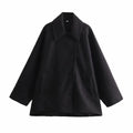 2025 Autumn Winter Women's New Collection Collar Long Sleeve Single breasted Solid Color Loose Jacket Top