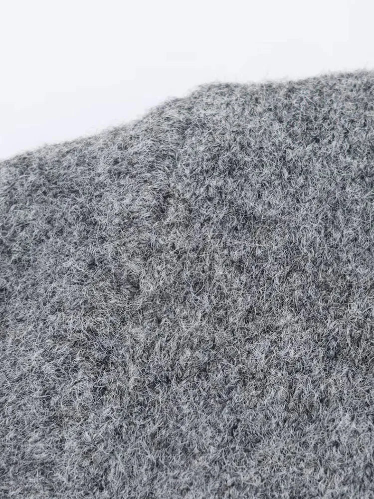 Women Autumn Winter New Knitted Sweater Coat Women Round Neck Pockets Single Button Solid Color Clothing Coat