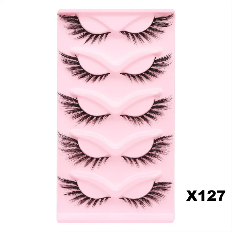 5/10/20 Pairs of False Eyelashes Set, Voluminous Curly Natural-looking Lashes, Lengthened & Thickened Winged Out Style