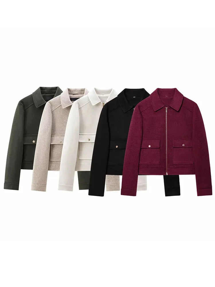 Women's Clothing Bomber Jacket Fast Selling Polychrome Zippers Jackets Fashion  Jacket Coat Lady Long-sleeved Top Autumn