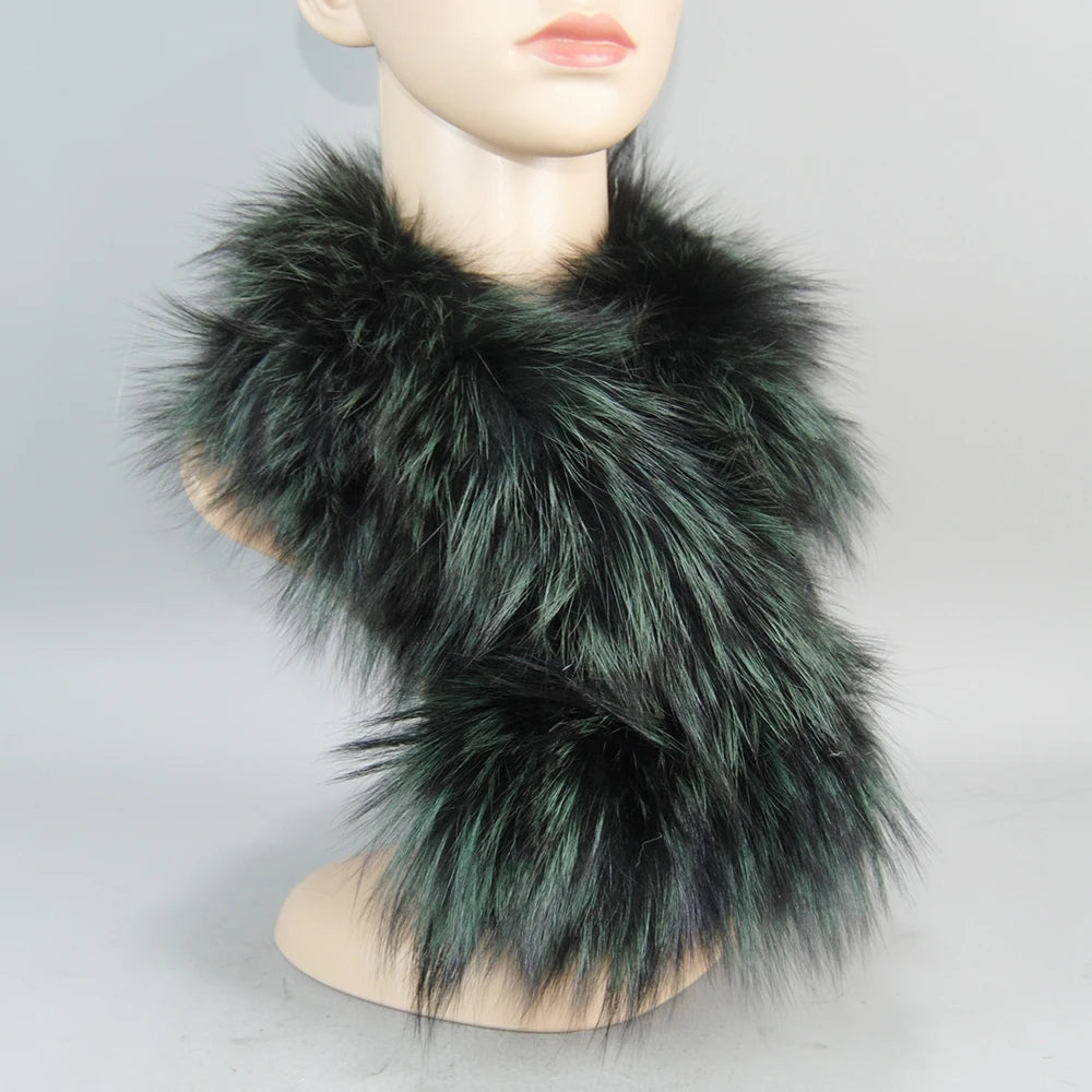 2025 Brand Hot Sale Men Women Genuine Fox Fur Scarf 100% Real Natural Fox Fur Collar Scarves Wraps Good Quality Fur Ring Muffler