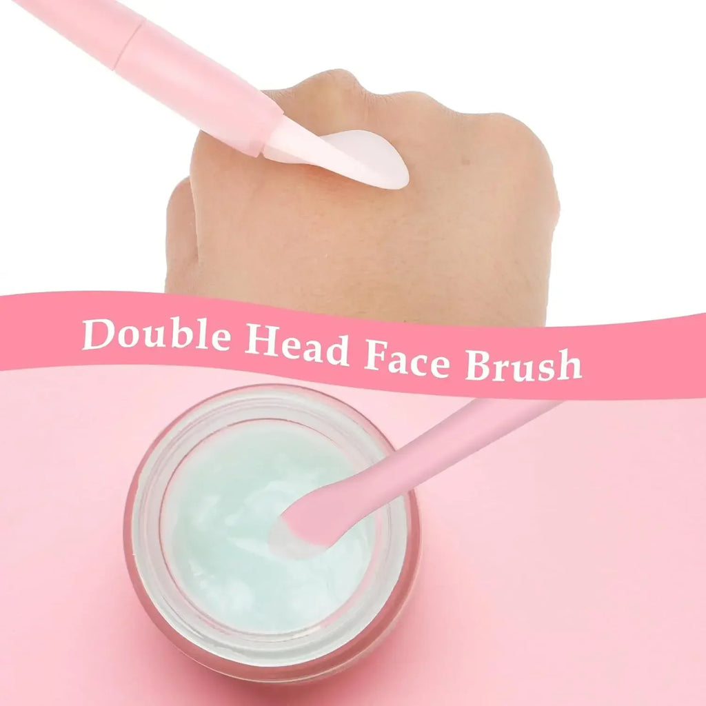 Silicone Face Mask Brush, Portable Soft Dual-Ended Moisturizing Mask Brush for Applying Cream & Lotion - Beauty Tool