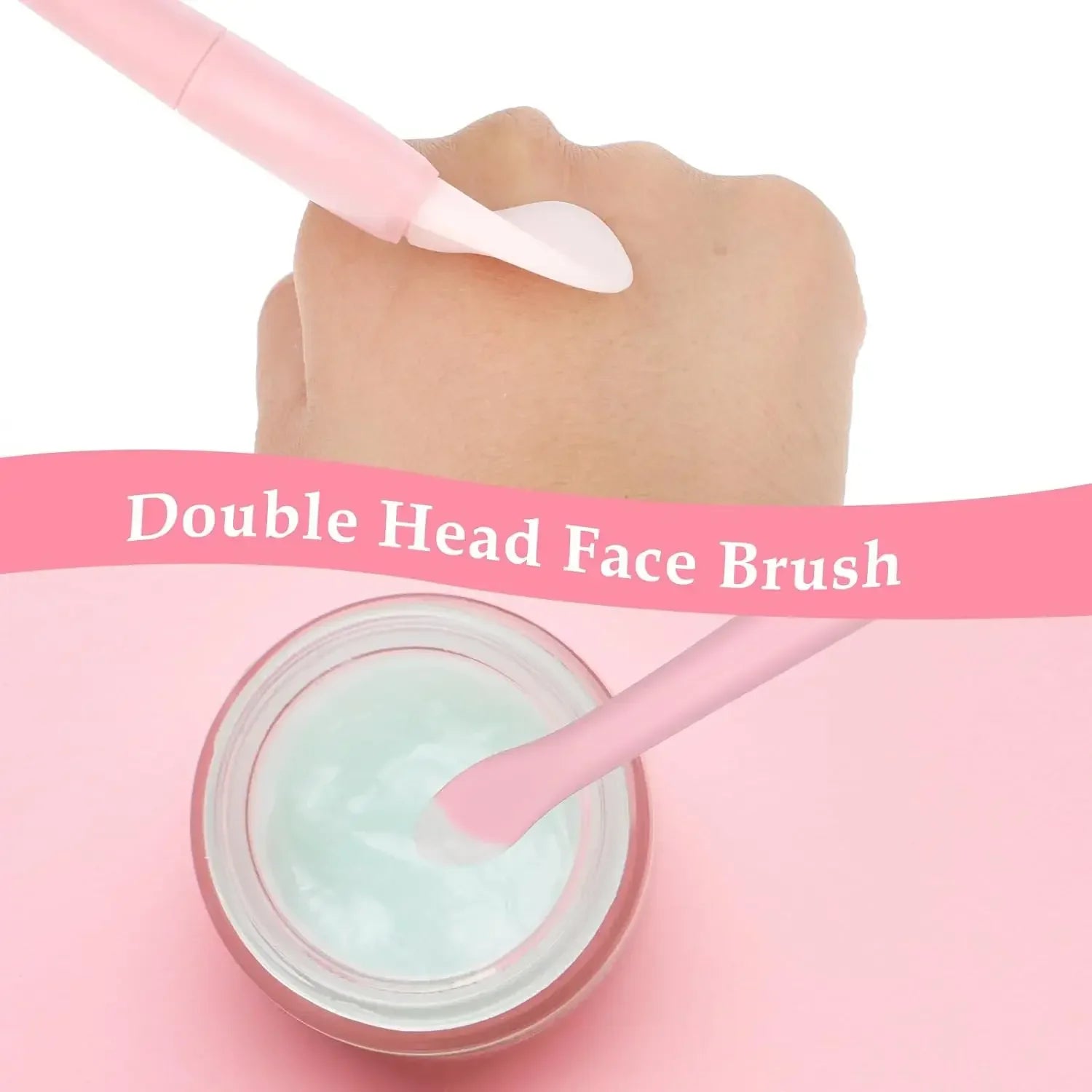 Silicone Face Mask Brush, Portable Soft Dual-Ended Moisturizing Mask Brush for Applying Cream & Lotion - Beauty Tool