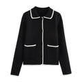 Women's Minimally Knitted Coat with Button Pocket Decoration Spring New Women's Knitted Sweater