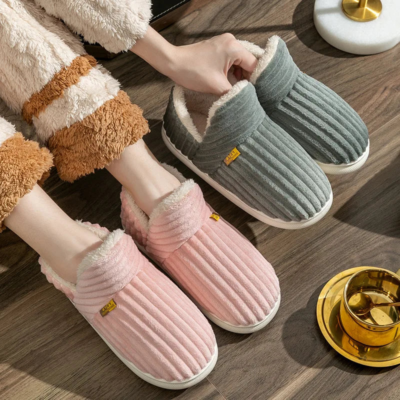 Fashion Fuzzy Women Shoes Indoor House Shoes Outdoor Antiskid Women Shoes Winter Warm Cozy Shoes Women Soft Women Cotton Shoes