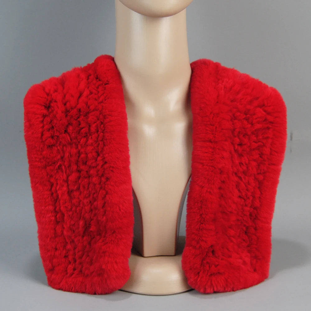 2025 New Fashion Women Real Rex Rabbit Fur Headbands Warm Good Elastic Real Rex Rabbit Fur Scarf Natural Rex Rabbit Fur Scarves