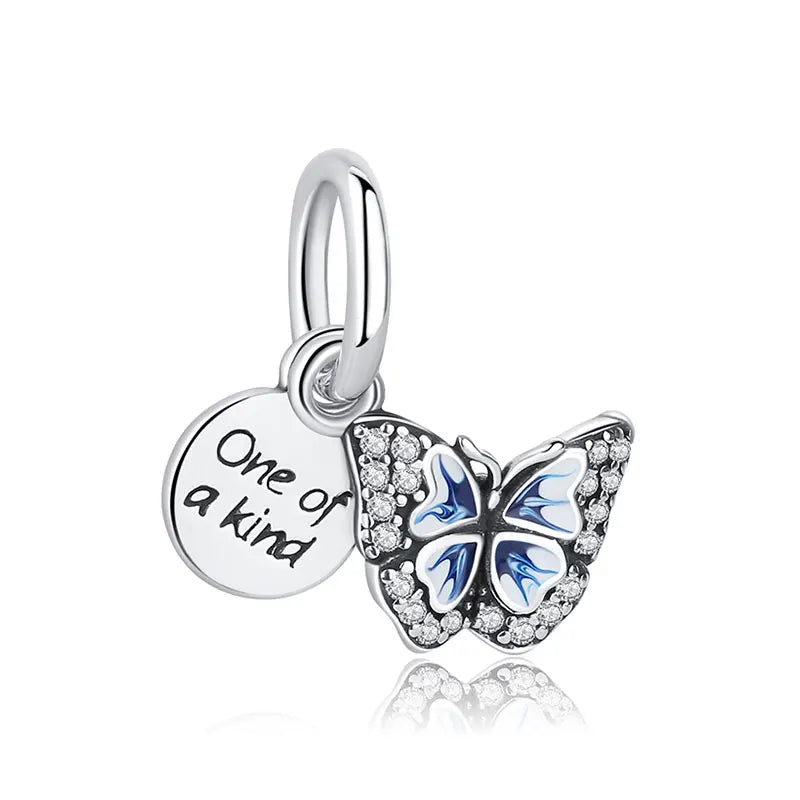 Original 925 Sterling Silver Charms Butterfly Firefly Lucky Clover Beads Fit Brand Bracelets Necklaces Diy Jewelry For Women