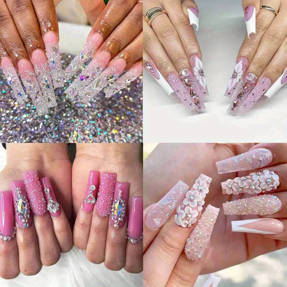1440Pcs/Bag Glitter Caviar Nails Rhinestones Fairy Micro Crystal Beads 3D AB Crystal Nail Art Accessories DIY Design Manicure