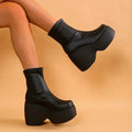 2024 Brand New Gothic Style Sexy Elegant Chunky Platform Women Ankle Boots Big Size 43 Walking Comfy Woman Shoes Platform Shoes