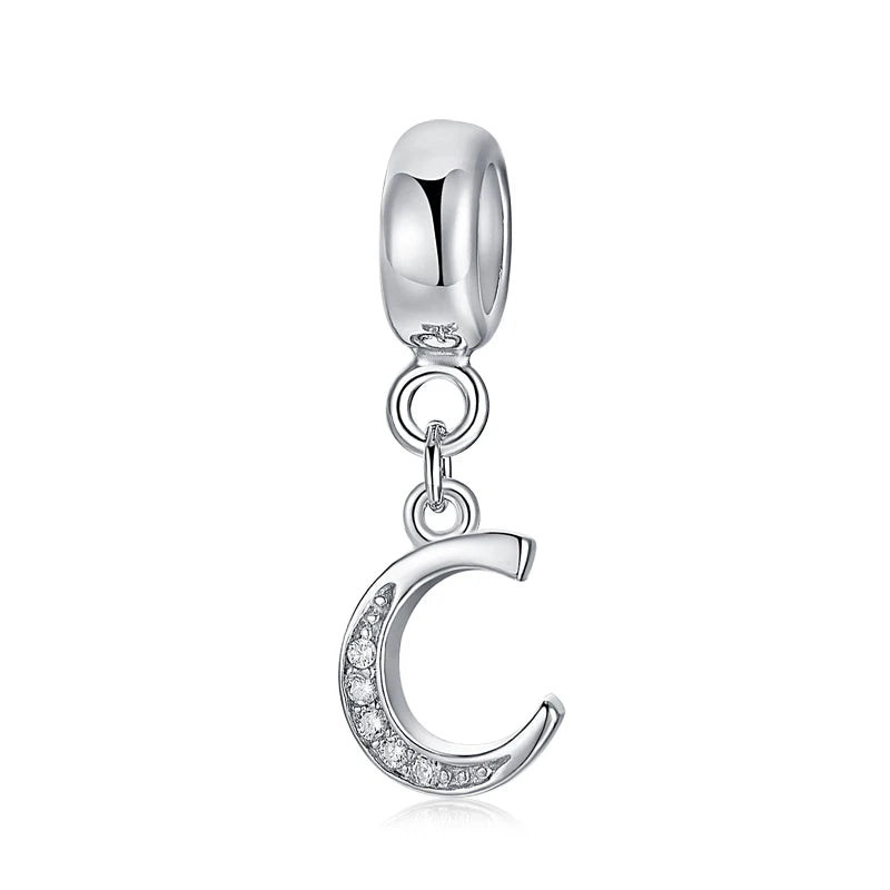 925 Sterling Silver Charms Original Letter Alphabet A-Z Pendant Beads Fit Brand Bracelets Necklaces Diy Jewelry For Women