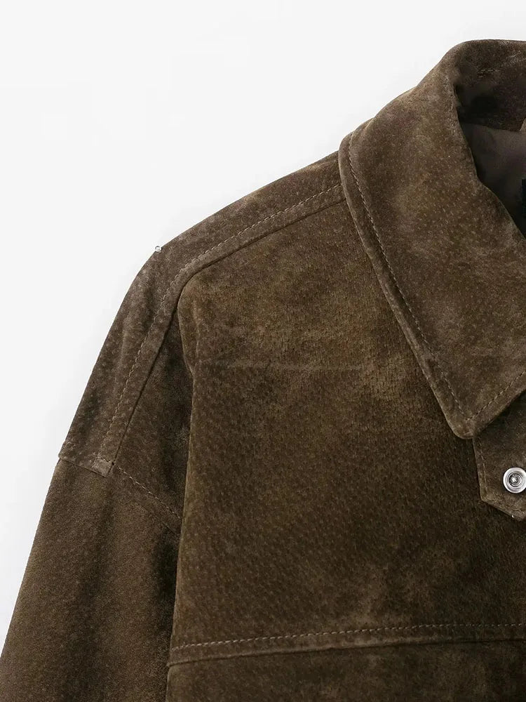 Women's Autumn Fashion Coats Solid Turn-Down Collar Zipper Long Sleeve Pockets Single-Breasted Female Casual Chic Jackets