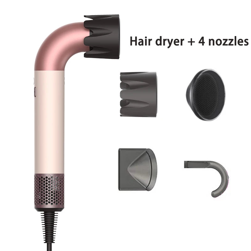 Hair dryer, 1400W high power, quick drying, lightweight body, low noise, comes with multiple types of air nozzles.
