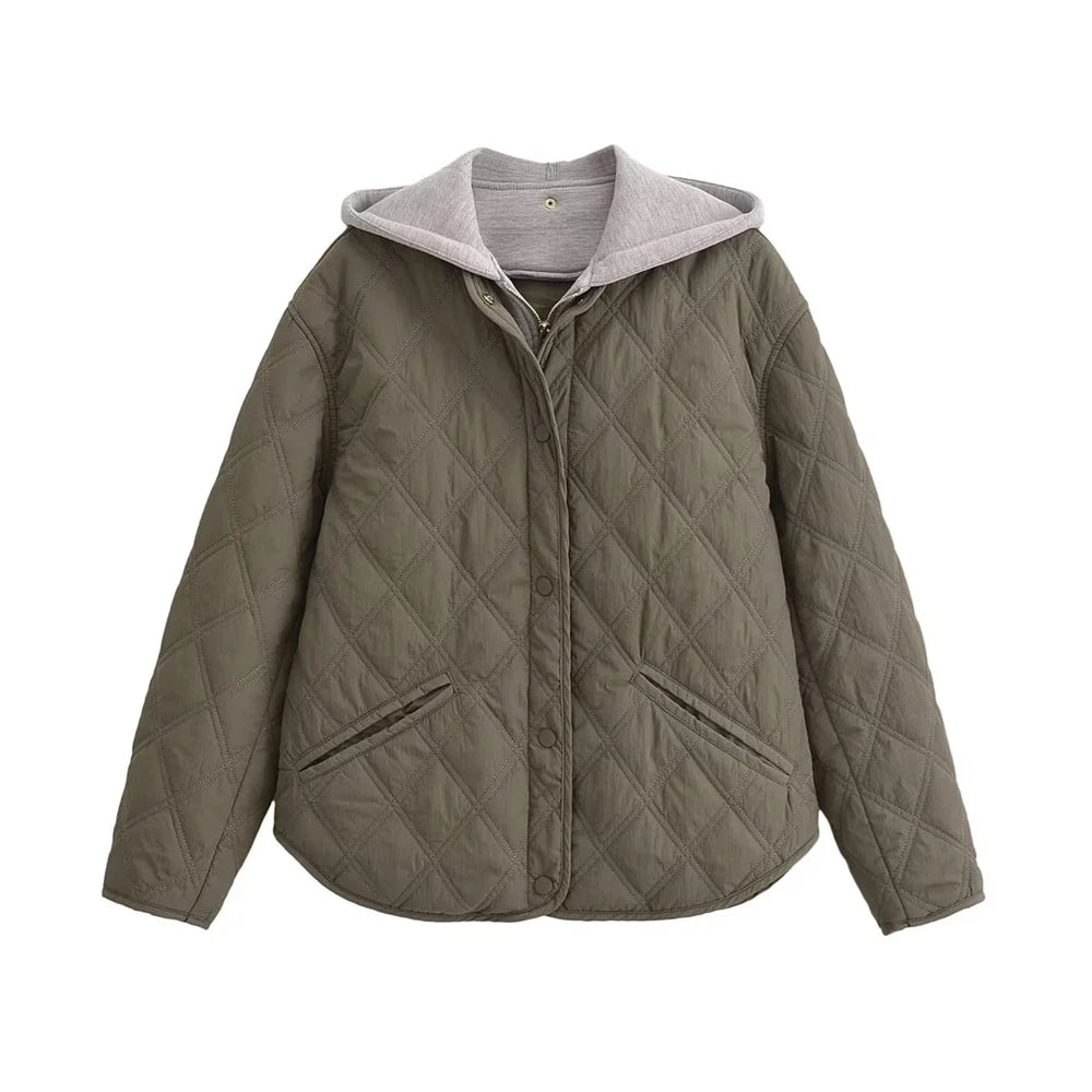 2024 Autumn/Winter New Product Fashion Casual Women's Round Neck Loose Long Sleeve Hooded Jacket Top