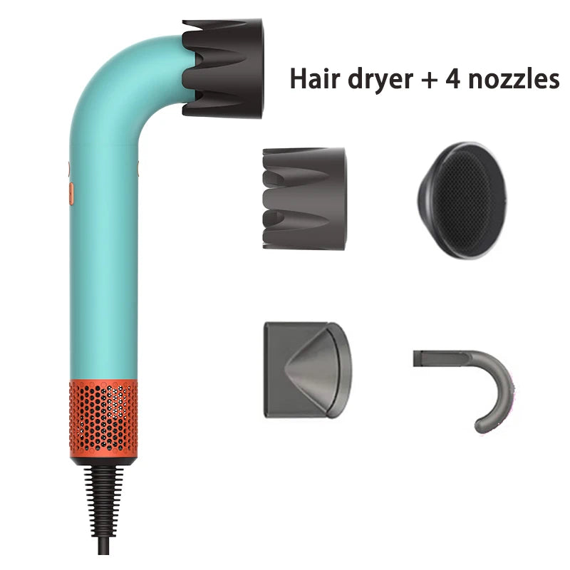 Hair dryer, 1400W high power, quick drying, lightweight body, low noise, comes with multiple types of air nozzles.