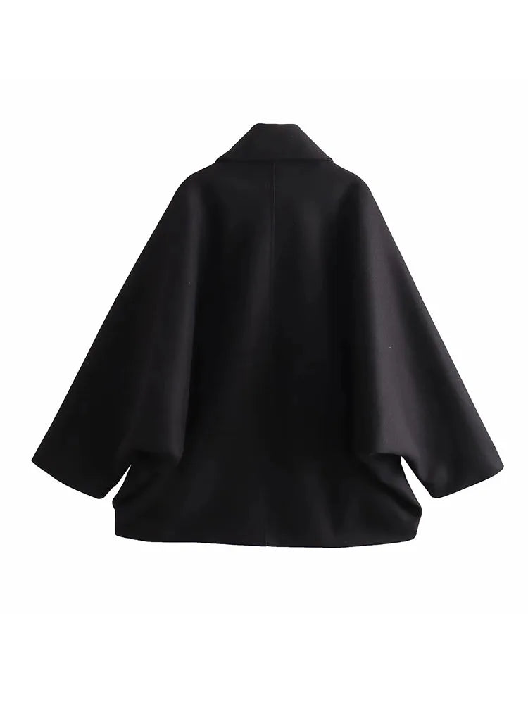 2025 Autumn Winter Women's New Collection Collar Long Sleeve Single breasted Solid Color Loose Jacket Top