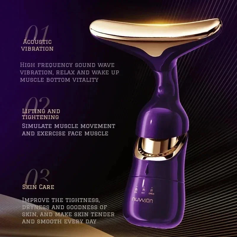 3-in-1 Facial Massager, Lifting and Firming Neck, Slimming Face, and Skin Rejuvenation Home Use Facial Massager, Beauty Tool.