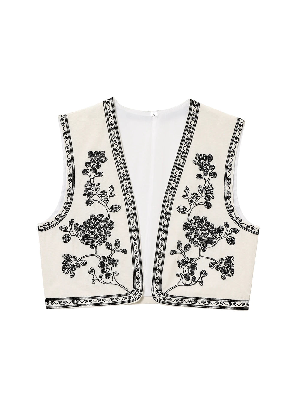 Women's Vests Sleeveless Embroidered Vest Top Streetwear Coats Lady Vests For Woman Boho Cropped Waistcoat Cardigans