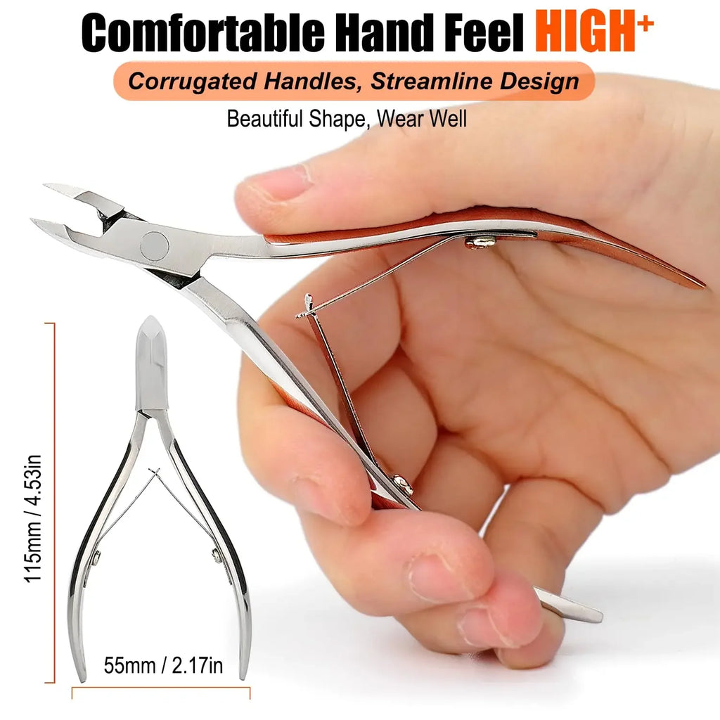 Nail Cuticle Scissors, Stainless Steel Beauty Nail Clippers, Diagonal Tip Cuticle Nipper for Dead Skin and Hangnails.