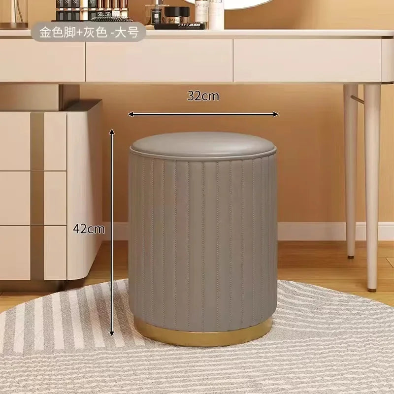 New Storage Round Stool, Shoe Changing Stool with Storage Space, Makeup Stool, Bedroom Dressing Table Round Stool