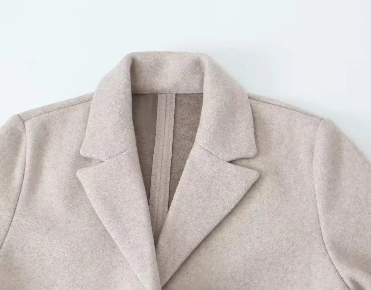 2025 women's wear  new European style women's wear new fashion casual temperament simple cloth coat coat wool coat