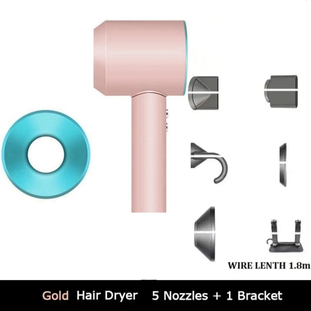 Professional negative ion hair dryer for home high-speed leafless constant temperature hair dryer quickly drying with curly nozz