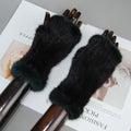 New Style Women Winter Real Mink Fur Gloves 100% Natural Warm Mink Fur Fingerless Gloves Girls Knitted Genuine Mink Fur Mittens