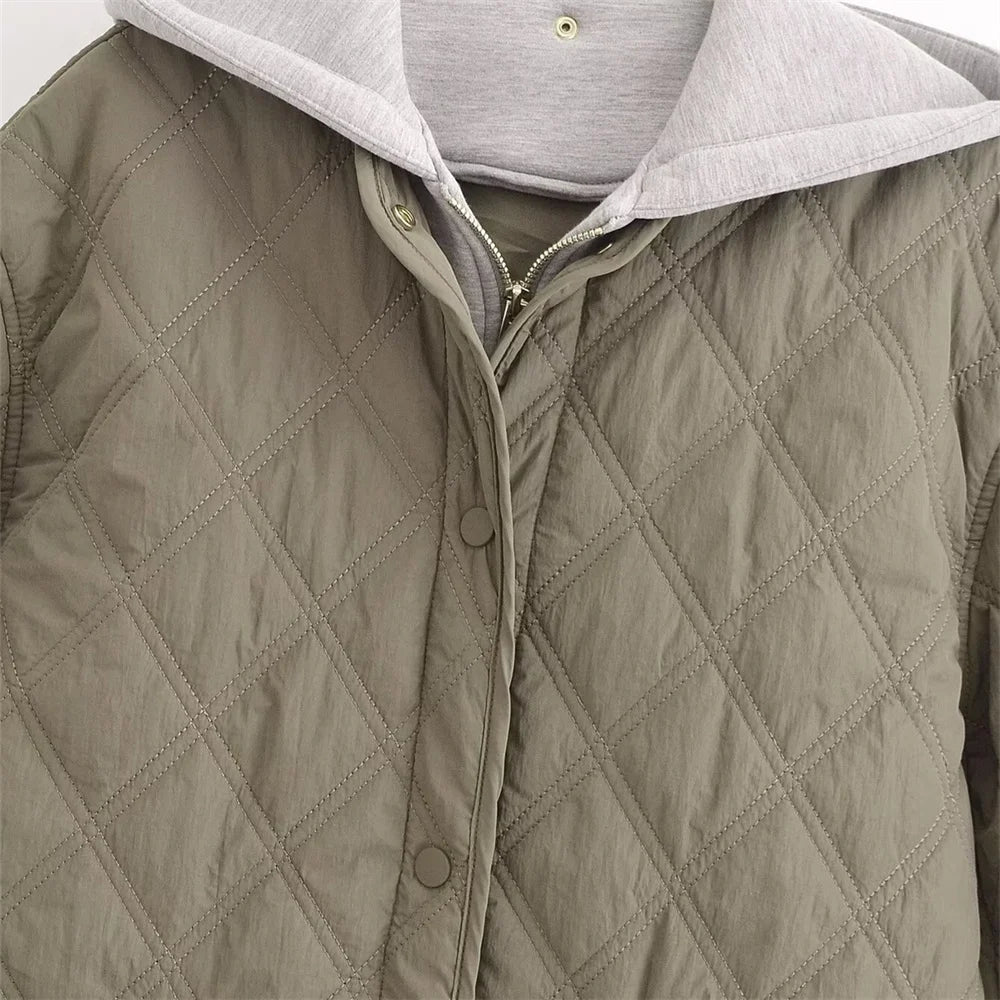 2024 Autumn/Winter New Product Fashion Casual Women's Round Neck Loose Long Sleeve Hooded Jacket Top