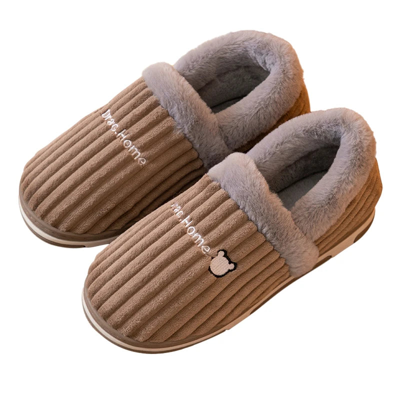 Eyriphy Winter Warm Plush Slippers Women Comfort Warm Cotton Shoes Soft Sole Indoor Outdoor Bedroom Slides Female Lovely Slipper