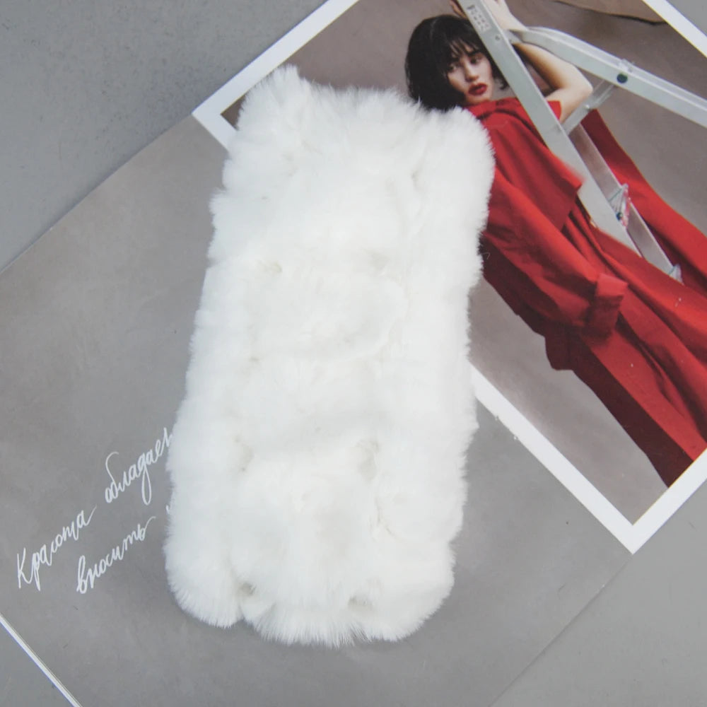 Autumn Winter Lady Real Rex Rabbir Fur Scarf Elastic Real Rex Rabbit Fur Headbands Flowers Natural Rex Rabbit Fur Ring Scarves