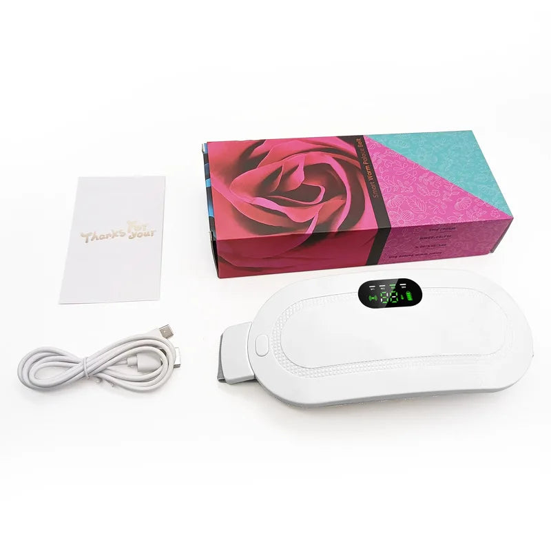 Abdominal Massager for Period Pain Relief, Rechargeable Digital Display Waist Vibrating Massager, Gift for Women and Girls