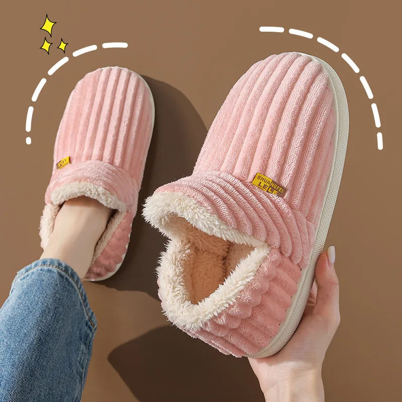 Fashion Fuzzy Women Shoes Indoor House Shoes Outdoor Antiskid Women Shoes Winter Warm Cozy Shoes Women Soft Women Cotton Shoes