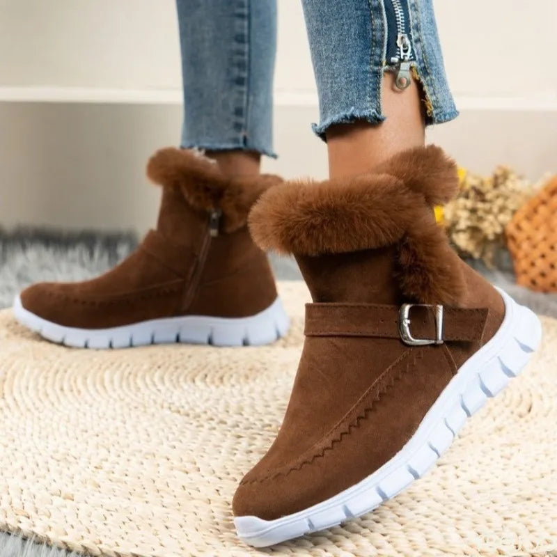 Autumn Winter New Fashionable Versatile Women's Snow Boots Thick Short Boots Warm Casual comfortable women Flat shoes