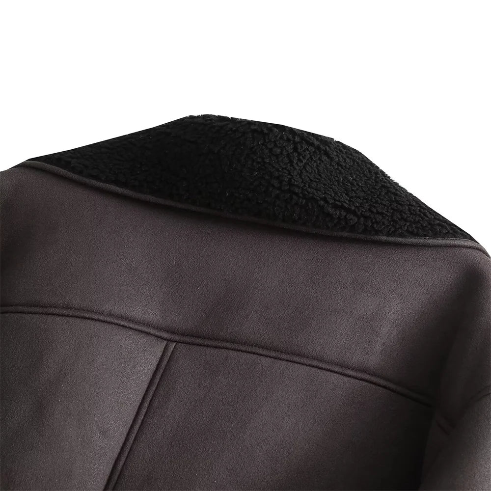 Hot selling women's fur one-piece coat, women's new lamb fur coat, women's autumn and winter with thickened fleece