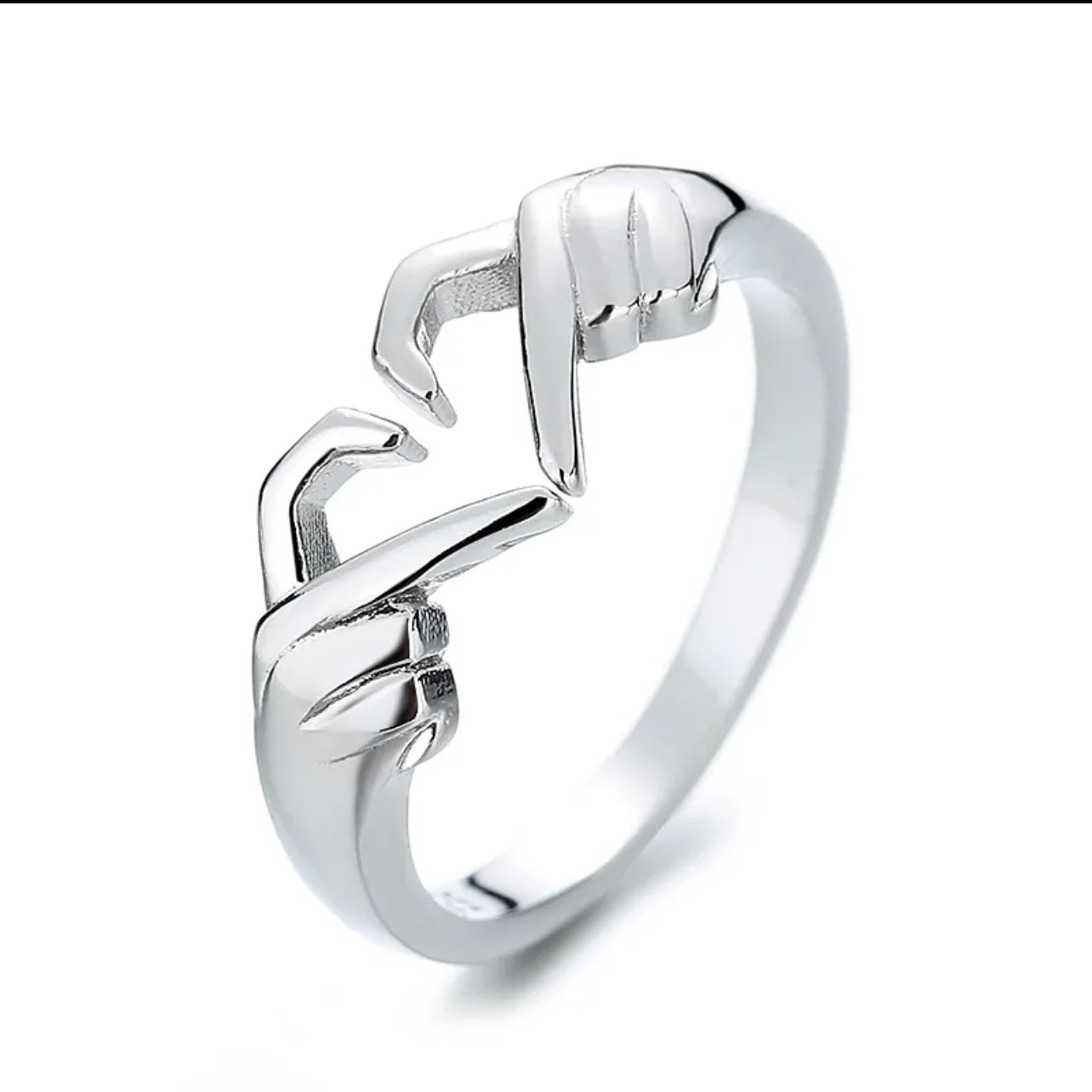 925 Sterling Silver Rings For Women Men Fine Jewelry Finger Adjustable Open Hug Heart Ring For Party Birthday Gift
