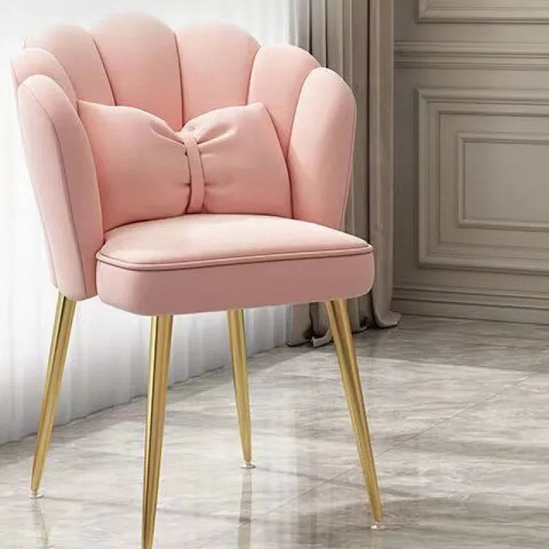 Female makeup chair, simple dressing stool, luxurious backrest, petal chair, dormitory computer chair, free pillow giveaway