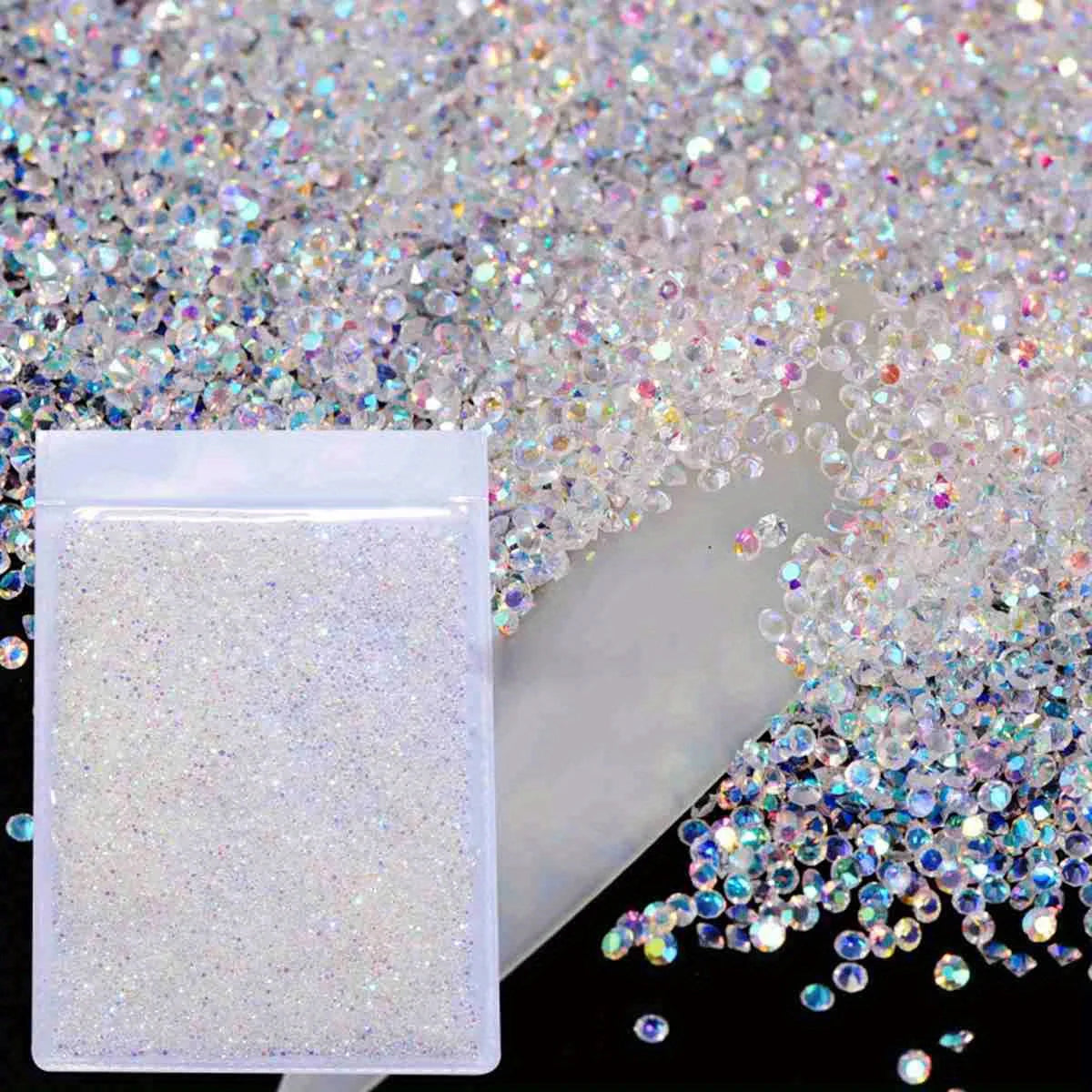 1440Pcs/Bag Glitter Caviar Nails Rhinestones Fairy Micro Crystal Beads 3D AB Crystal Nail Art Accessories DIY Design Manicure
