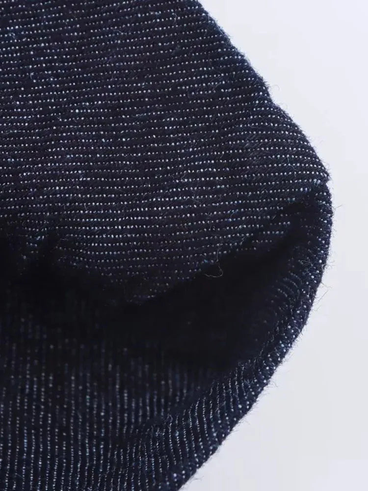 Women's 2025 Vintage Denim Set Single Breasted Lapel Shirt With High Waist Wide Leg Jeans Fall High Street Casual Outfit