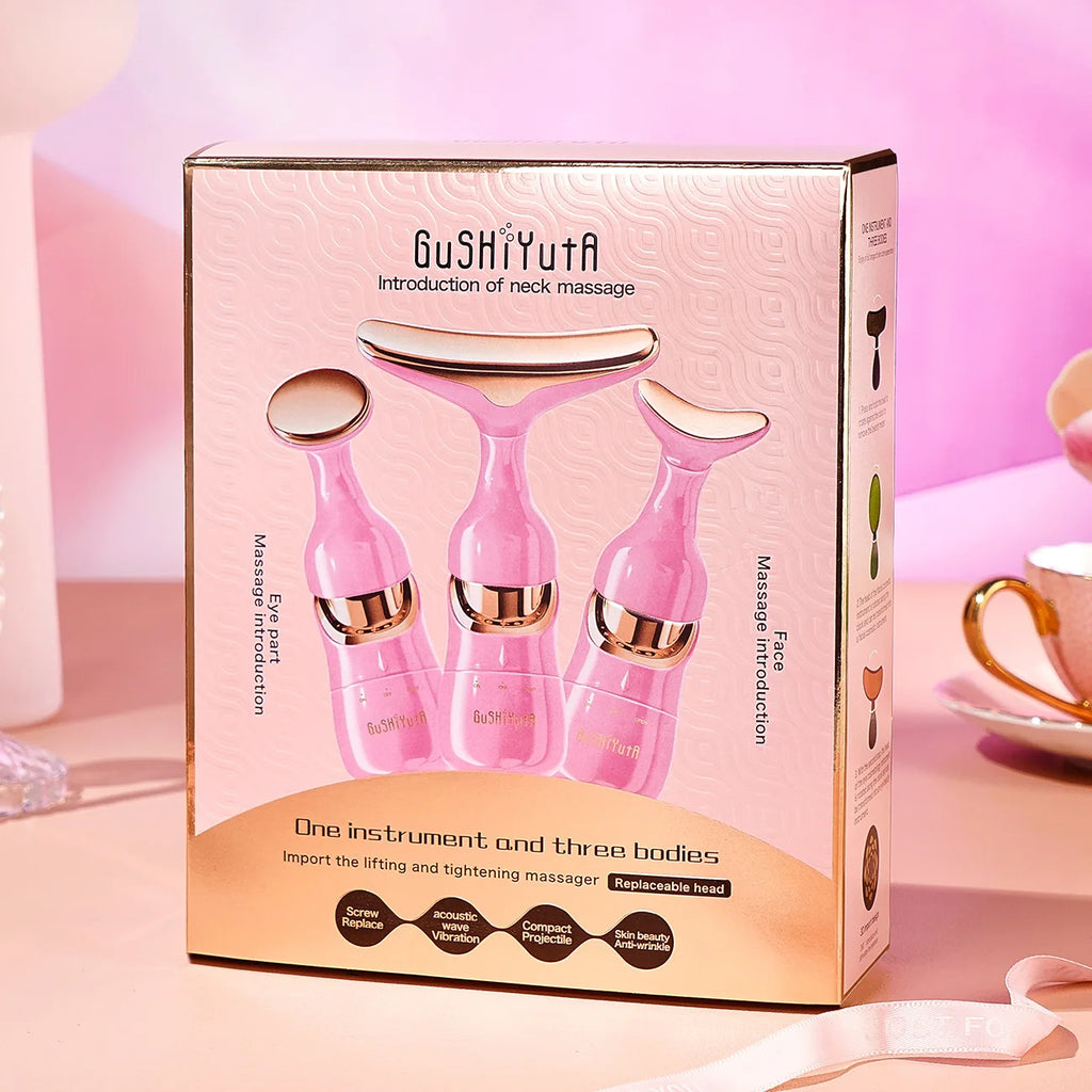 3-in-1 Sonic Neck & Face Massager – Lifts, Firms & Reduces Wrinkles | Home Use Massager & Beauty Device