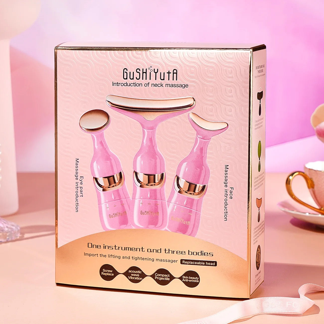 3-in-1 Sonic Neck & Face Massager – Lifts, Firms & Reduces Wrinkles | Home Use Massager & Beauty Device